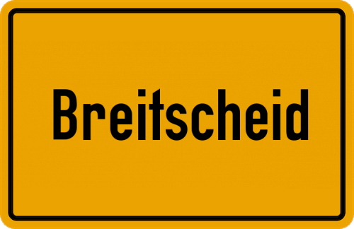 Ortsschild Breitscheid, Hunsrück