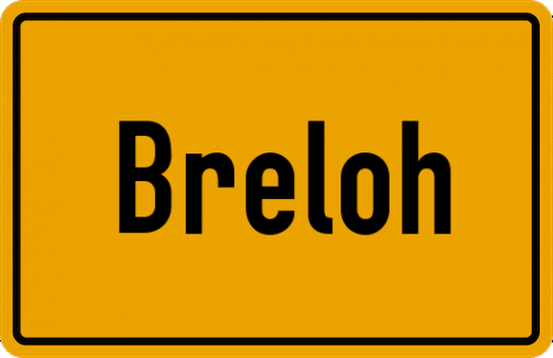 Ortsschild Breloh, Kreis Soltau