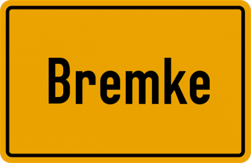 Ortsschild Bremke, Kreis Göttingen