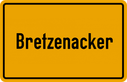 Ortsschild Bretzenacker