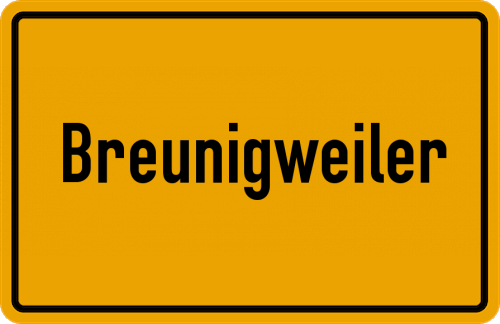 Ortsschild Breunigweiler