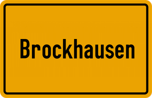 Ortsschild Brockhausen, Kreis Soest, Westfalen