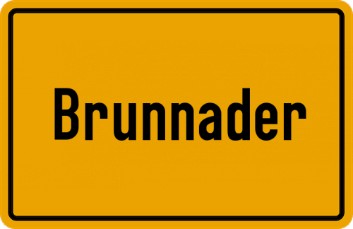 Ortsschild Brunnader