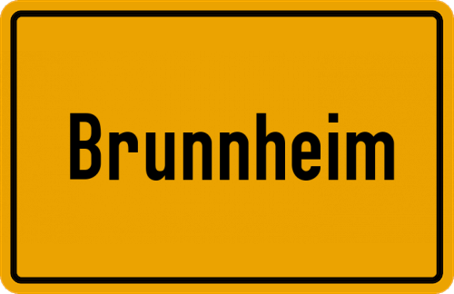 Ortsschild Brunnheim, Kreis Burglengenfeld