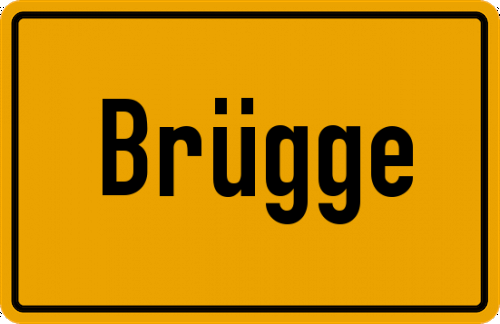 Ortsschild Brügge, Holstein