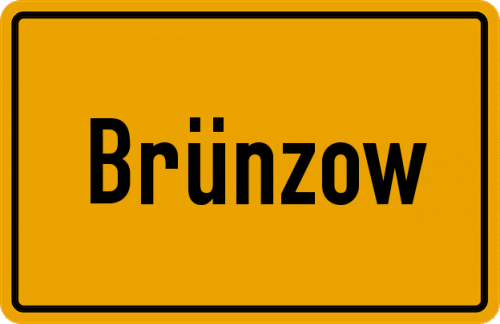 Ortsschild Brünzow