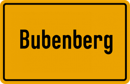 Ortsschild Bubenberg, Allgäu