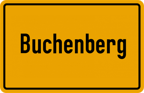 Ortsschild Buchenberg, Kreis Frankenberg, Eder