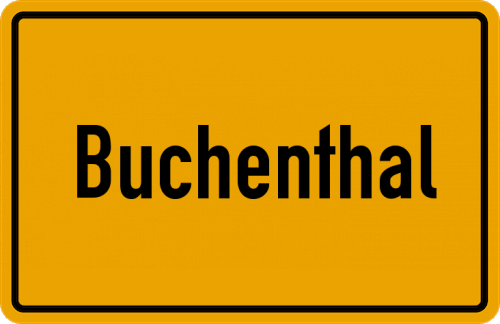 Ortsschild Buchenthal, Niederbayern