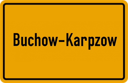 Ortsschild Buchow-Karpzow