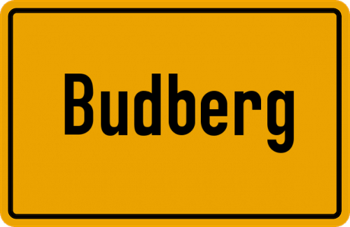 Ortsschild Budberg, Kreis Moers