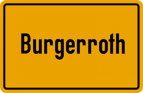 Ortsschild Burgerroth, Kreis Würzburg