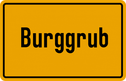 Ortsschild Burggrub, Kreis Kronach