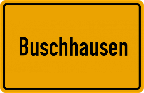 Ortsschild Buschhausen, Kreis Borken, Westfalen