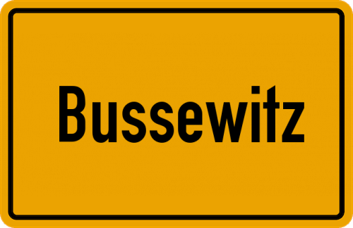 Ortsschild Bussewitz