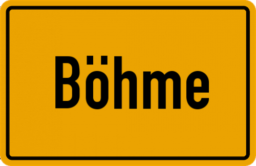 Ortsschild Böhme