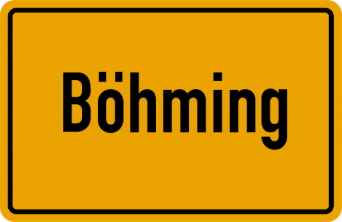Ortsschild Böhming