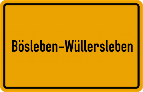 Ortsschild Bösleben-Wüllersleben