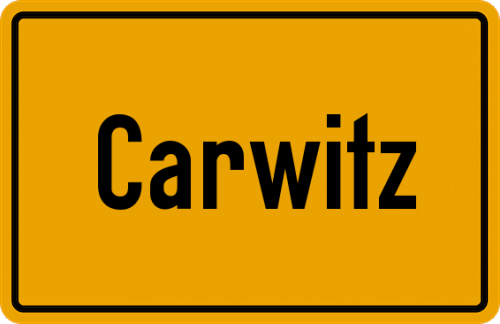 Ortsschild Carwitz