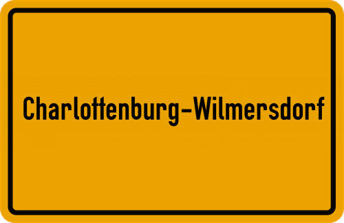 Ortsschild Charlottenburg-Wilmersdorf
