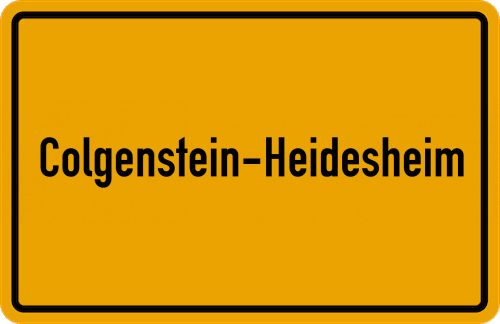 Ortsschild Colgenstein-Heidesheim