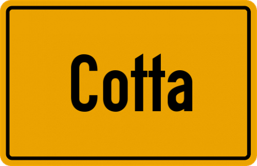 Ortsschild Cotta