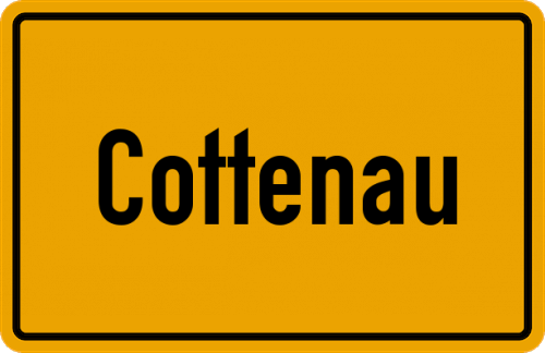 Ortsschild Cottenau, Oberfranken
