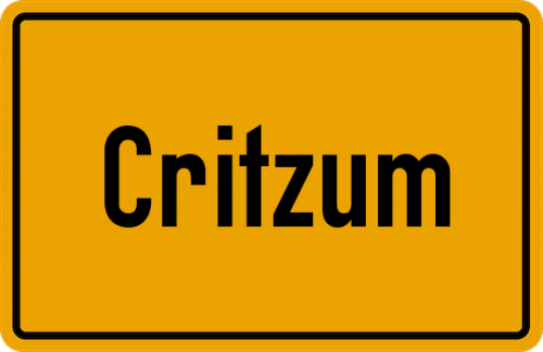 Ortsschild Critzum