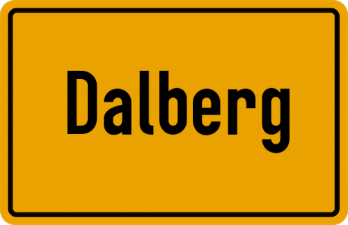 Ortsschild Dalberg, Kreis Bad Kreuznach