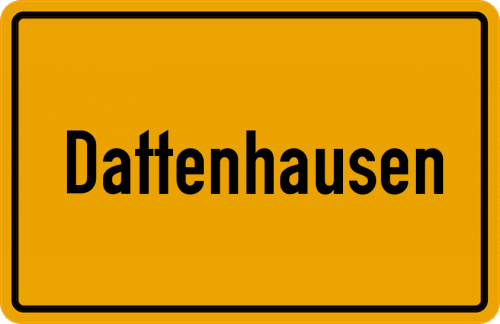 Ortsschild Dattenhausen, Kreis Illertissen