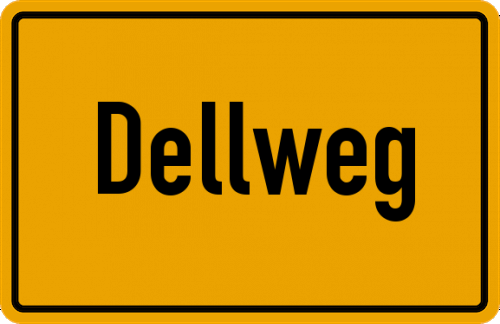 Ortsschild Dellweg, Gemeinde Heide