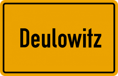 Ortsschild Deulowitz