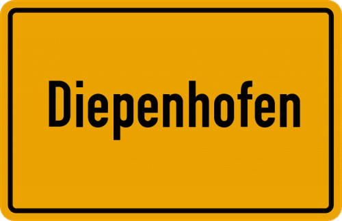 Ortsschild Diepenhofen, Schwaben