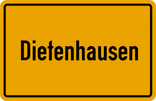 Ortsschild Dietenhausen, Oberlahnkreis