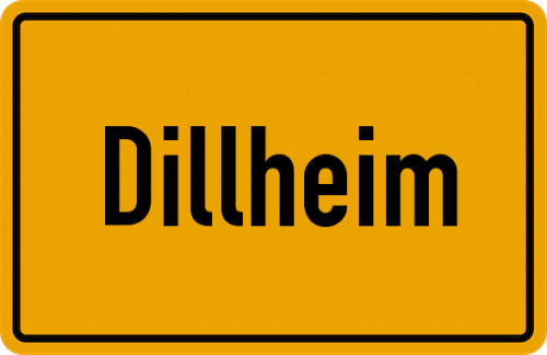 Ortsschild Dillheim, Kreis Wetzlar