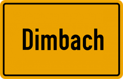 Ortsschild Dimbach, Pfalz