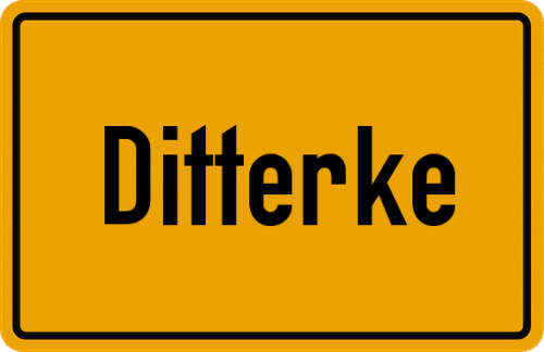 Ortsschild Ditterke