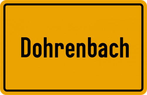 Ortsschild Dohrenbach