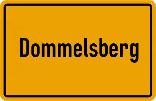 Ortsschild Dommelsberg