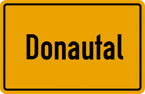 Ortsschild Donautal