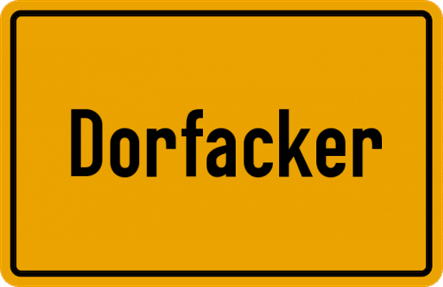 Ortsschild Dorfacker, Kreis Freising