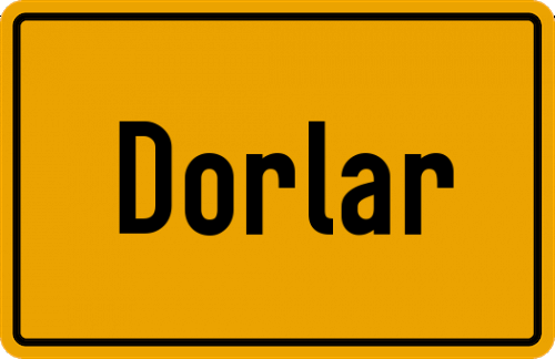 Ortsschild Dorlar, Sauerland