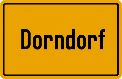 Ortsschild Dorndorf, Kreis Limburg an der Lahn