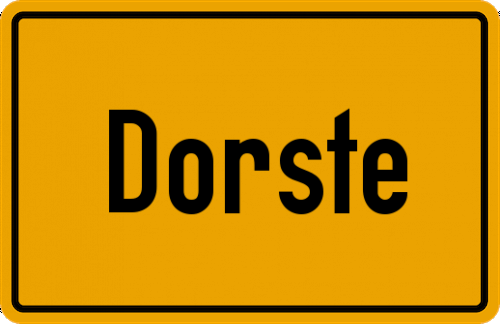 Ortsschild Dorste, Harz