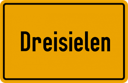 Ortsschild Dreisielen, Kreis Wesermarsch