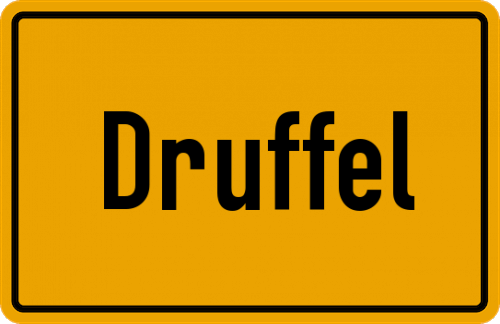 Ortsschild Druffel, Kreis Wiedenbrück