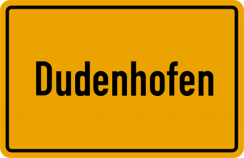 Ortsschild Dudenhofen, Kreis Offenbach am Main
