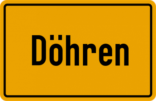 Ortsschild Döhren, Kreis Minden, Westfalen