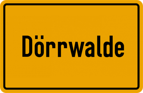Ortsschild Dörrwalde