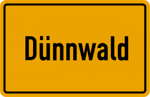 Ortsschild Dünnwald